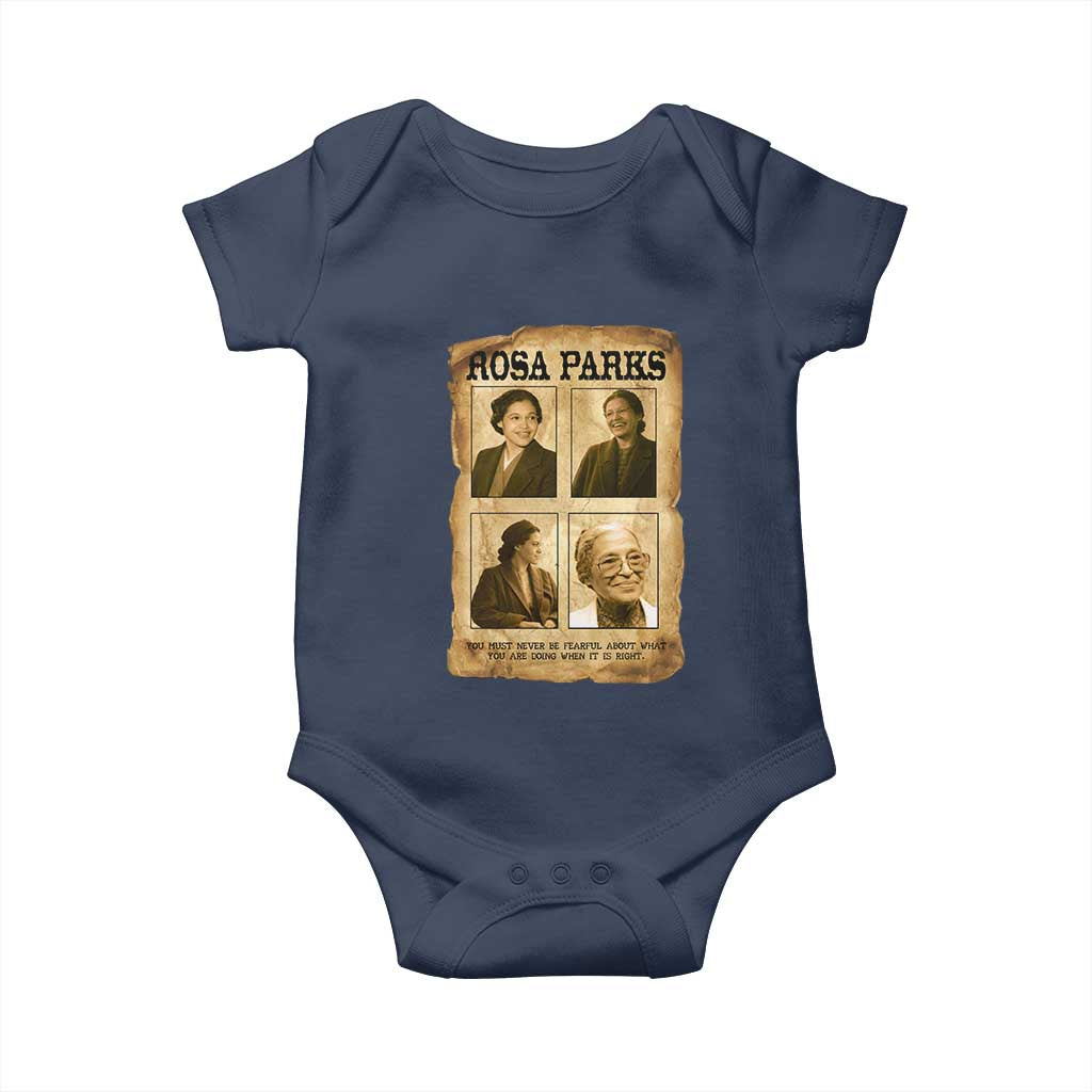 Vintage Rosa Parks Baby Onesie Courage And Justice Quote