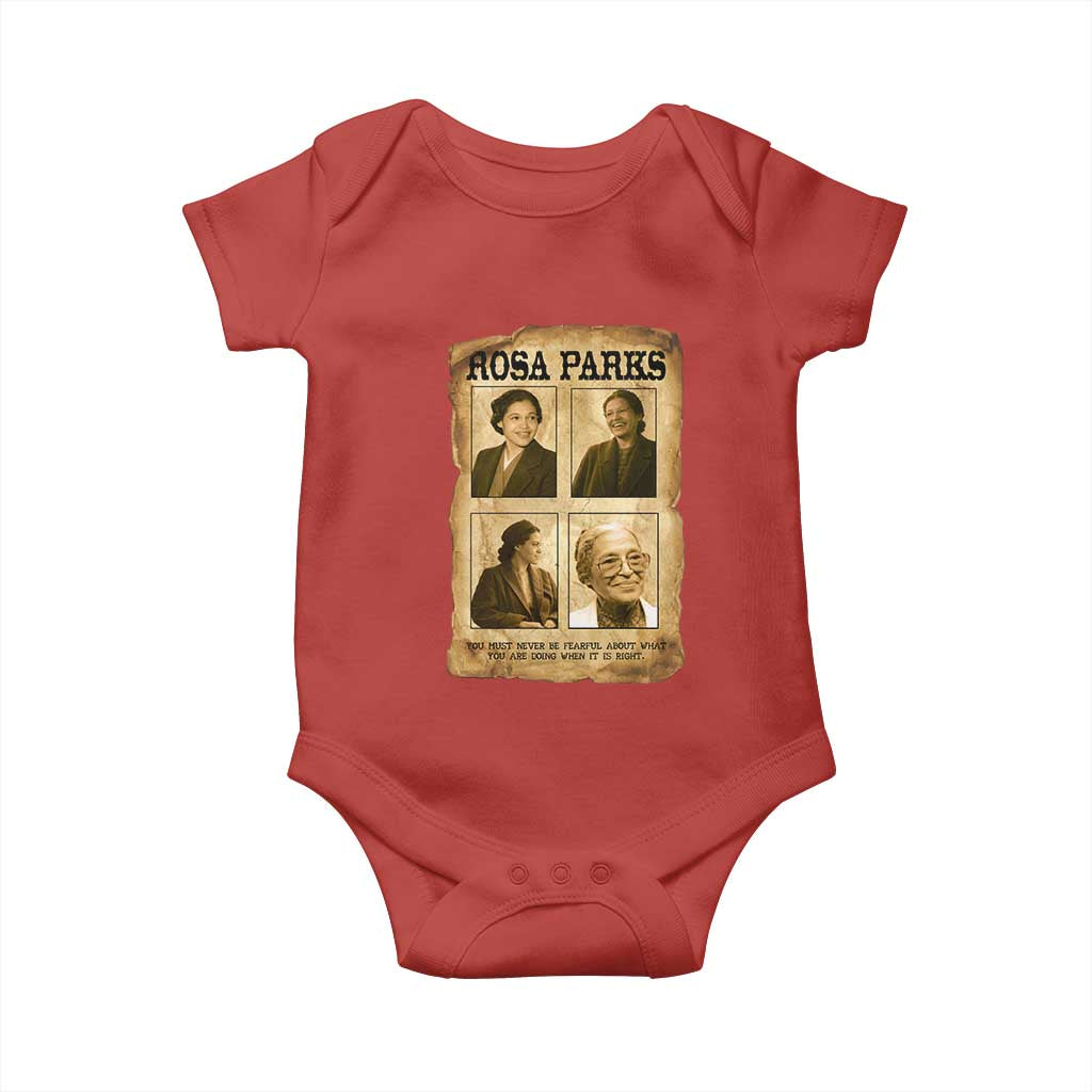 Vintage Rosa Parks Baby Onesie Courage And Justice Quote