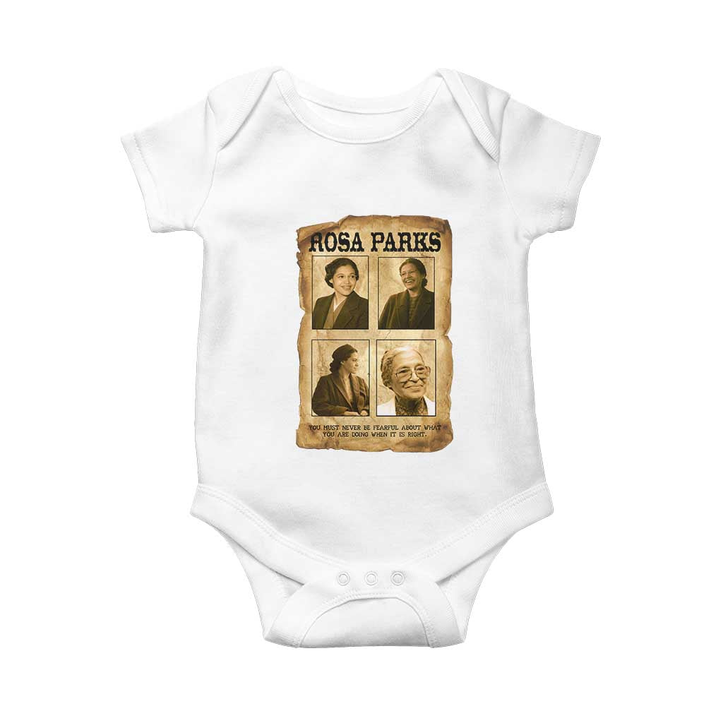 Vintage Rosa Parks Baby Onesie Courage And Justice Quote