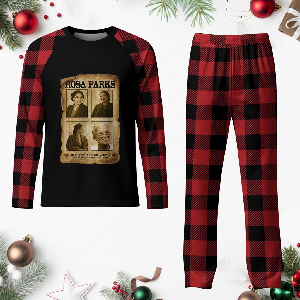 Vintage Rosa Parks Plaid Pajama Set Courage And Justice Quote