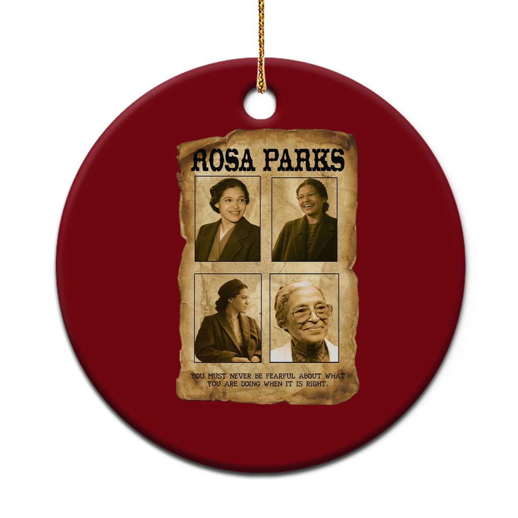 Vintage Rosa Parks Ceramic Ornament Courage And Justice Quote