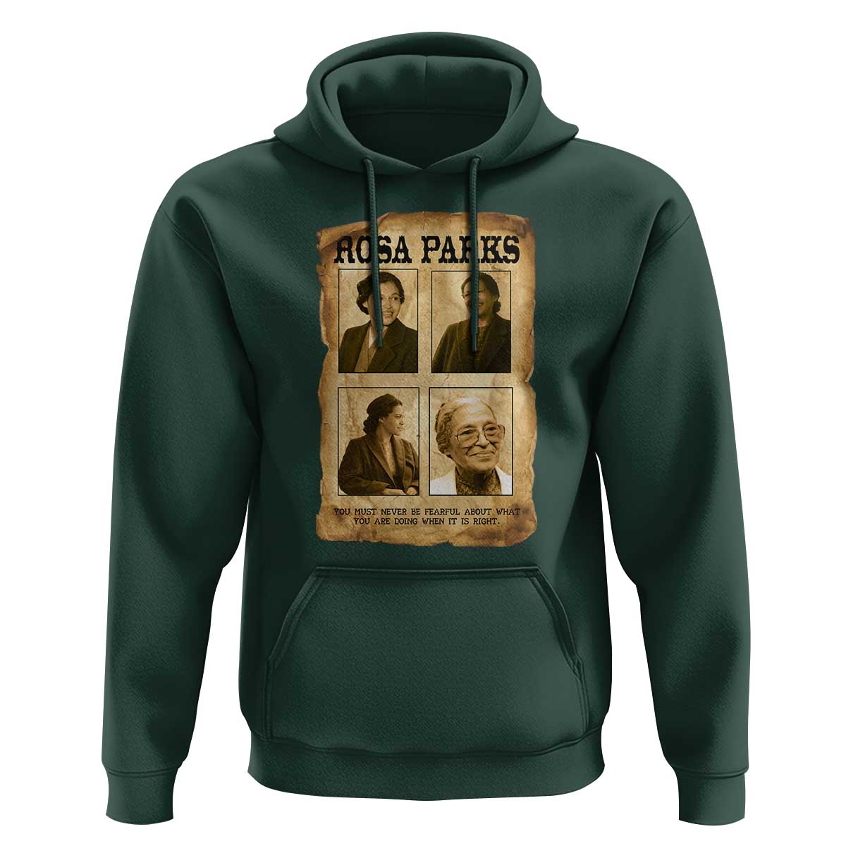Vintage Rosa Parks Hoodie Courage And Justice Quote