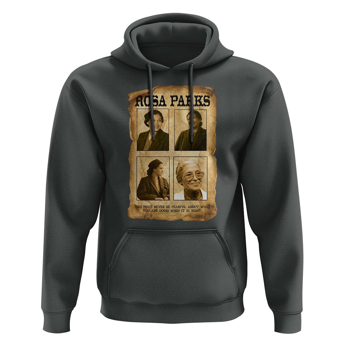 Vintage Rosa Parks Hoodie Courage And Justice Quote