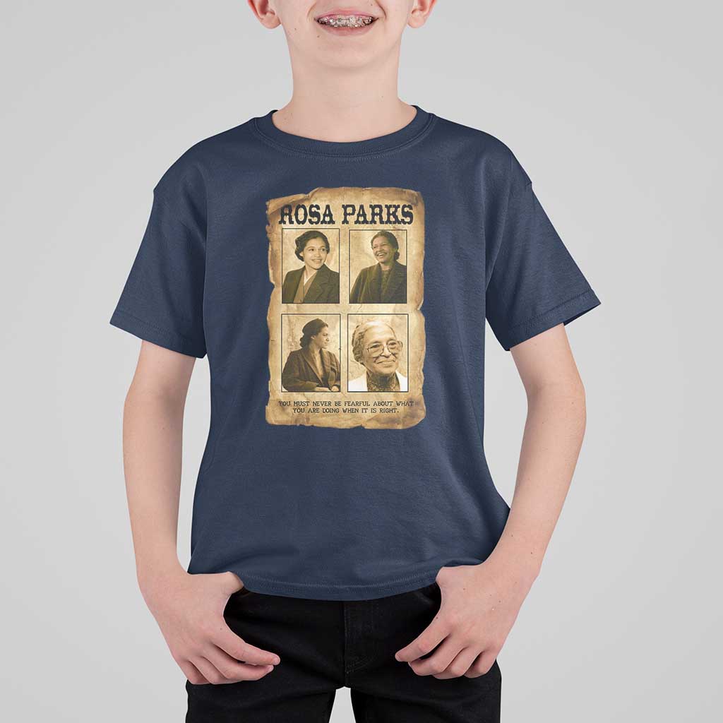 Vintage Rosa Parks T Shirt For Kid Courage And Justice Quote