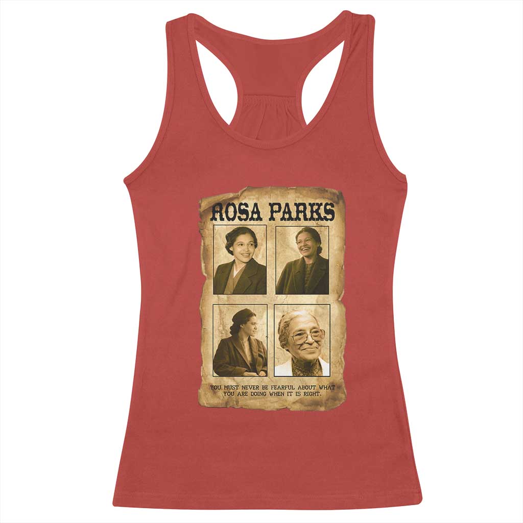 Vintage Rosa Parks Racerback Tank Top Courage And Justice Quote