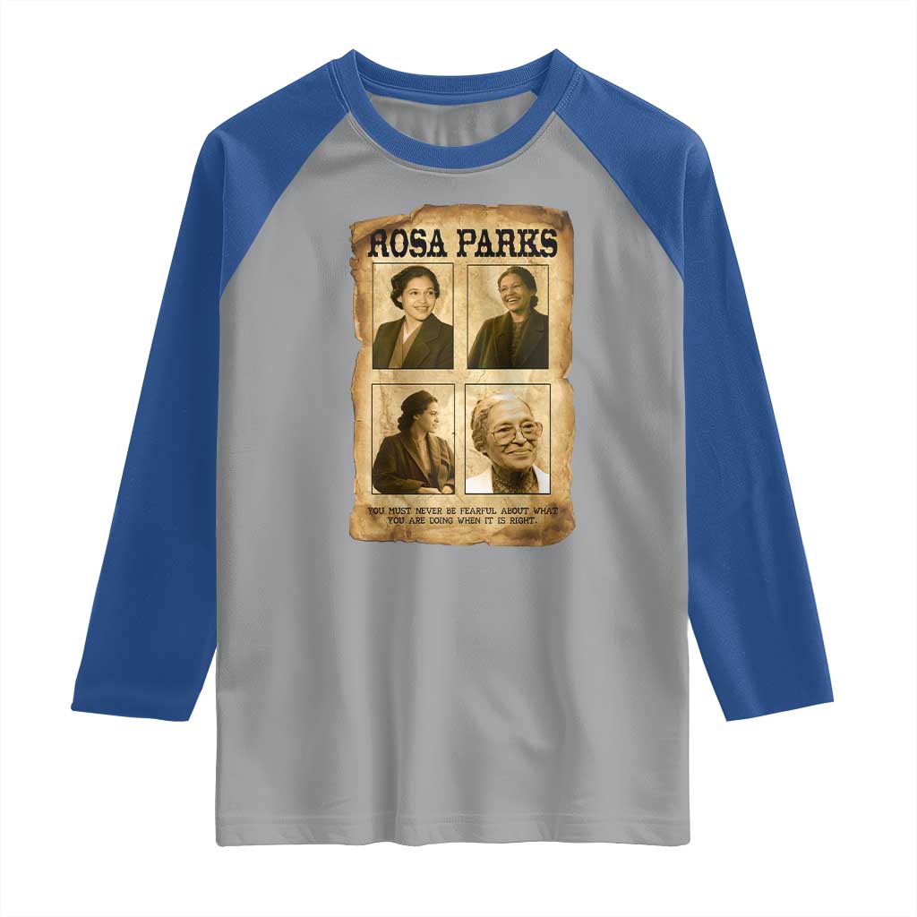 Vintage Rosa Parks Raglan Shirt Courage And Justice Quote