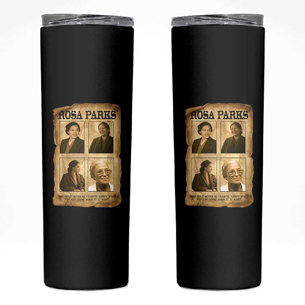 Vintage Rosa Parks Skinny Tumbler Courage And Justice Quote