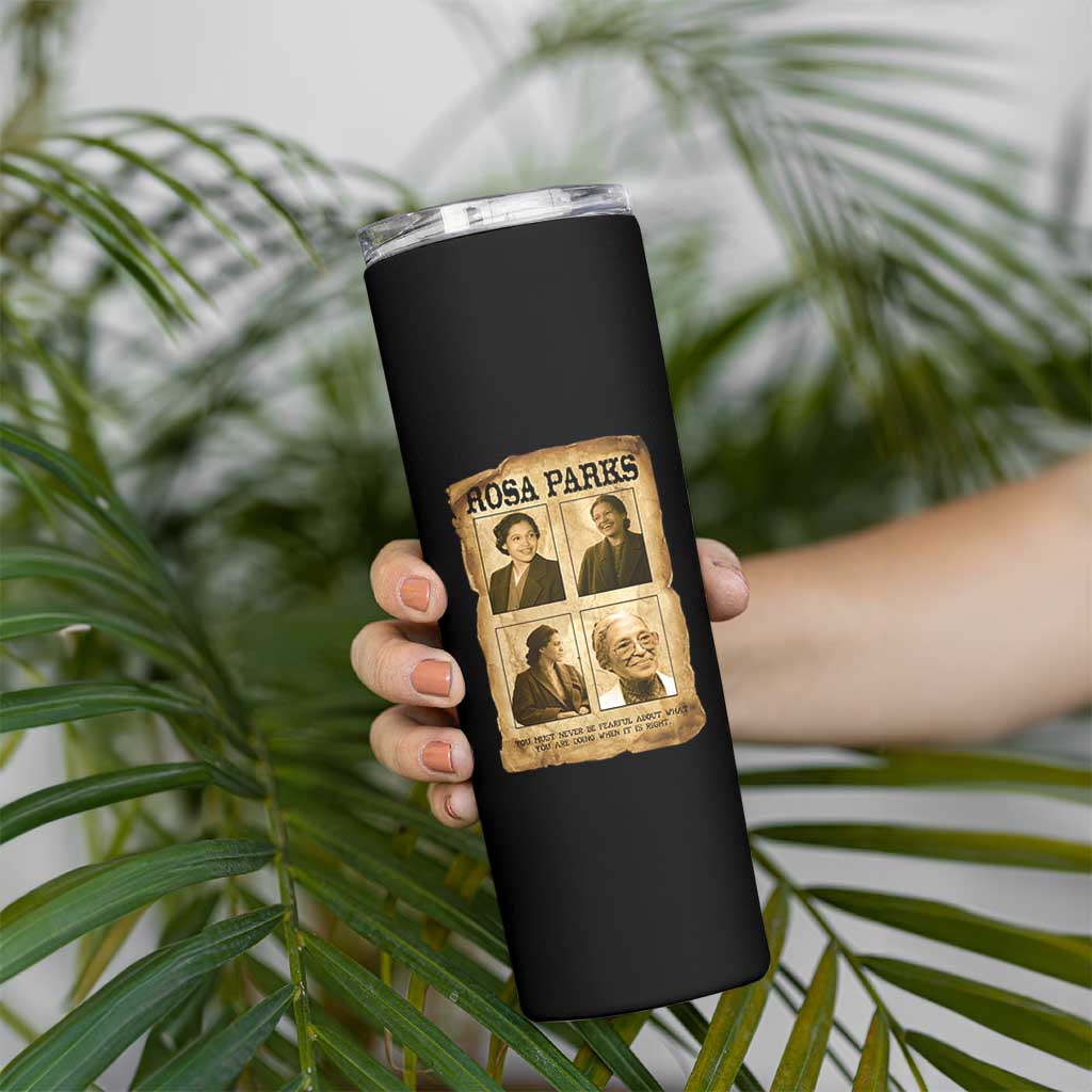Vintage Rosa Parks Skinny Tumbler Courage And Justice Quote