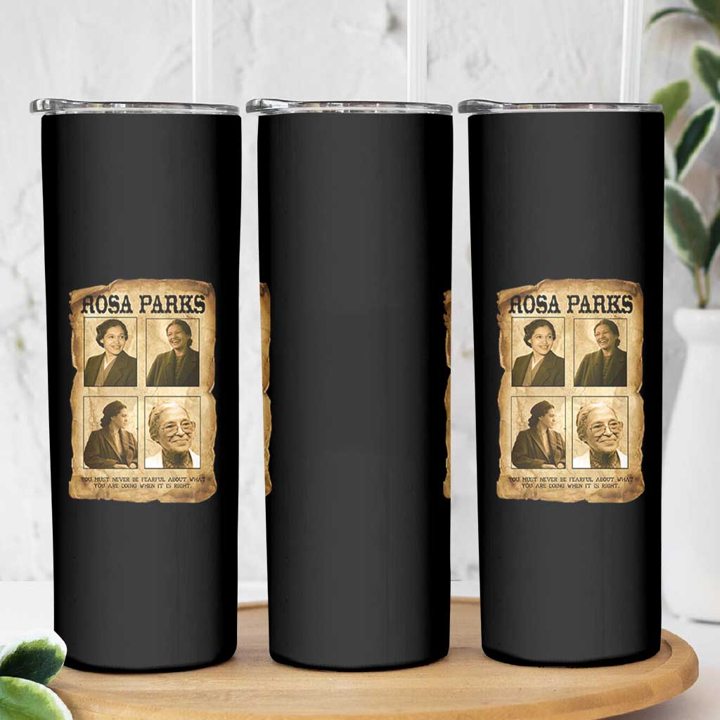Vintage Rosa Parks Skinny Tumbler Courage And Justice Quote