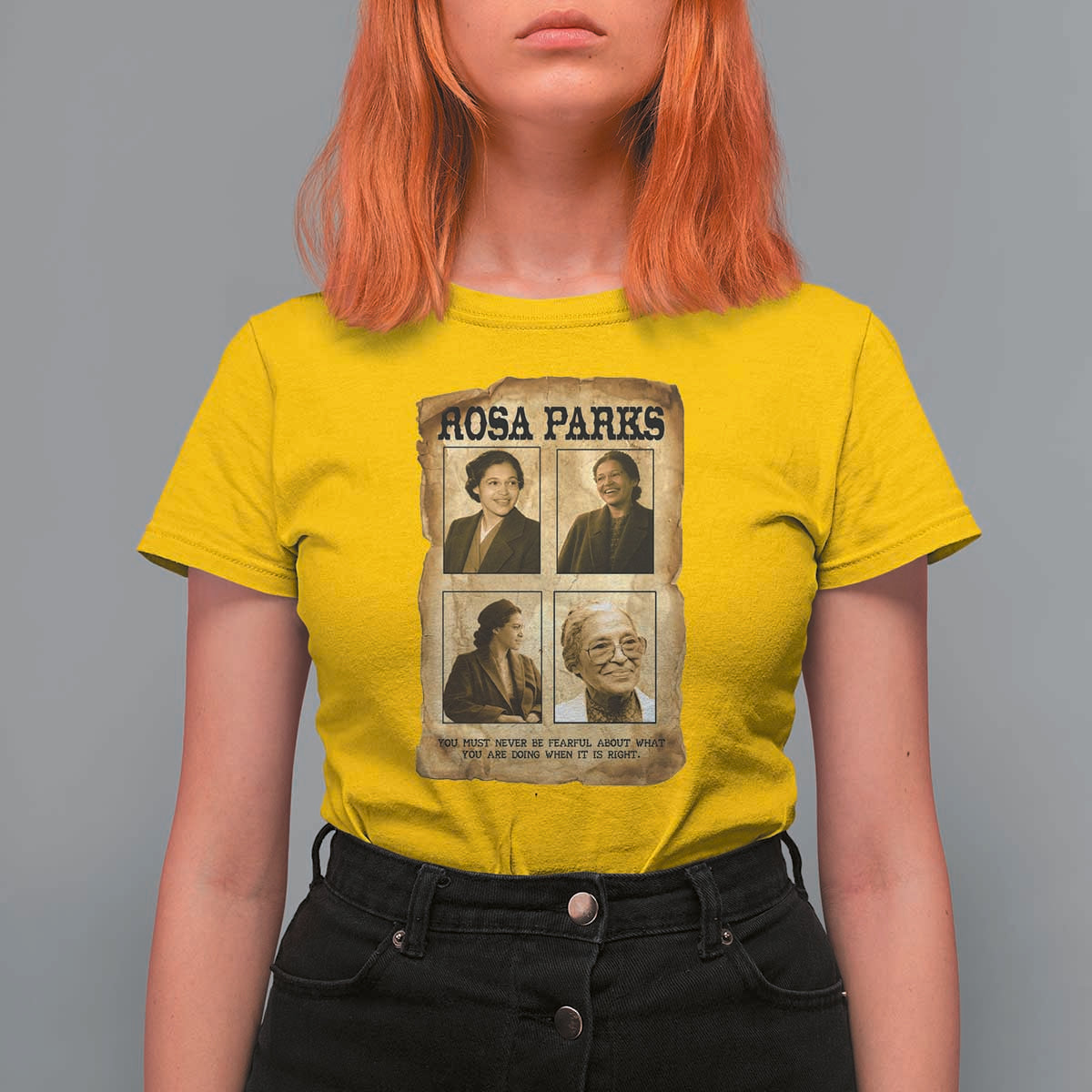 Vintage Rosa Parks T Shirt For Women Courage And Justice Quote