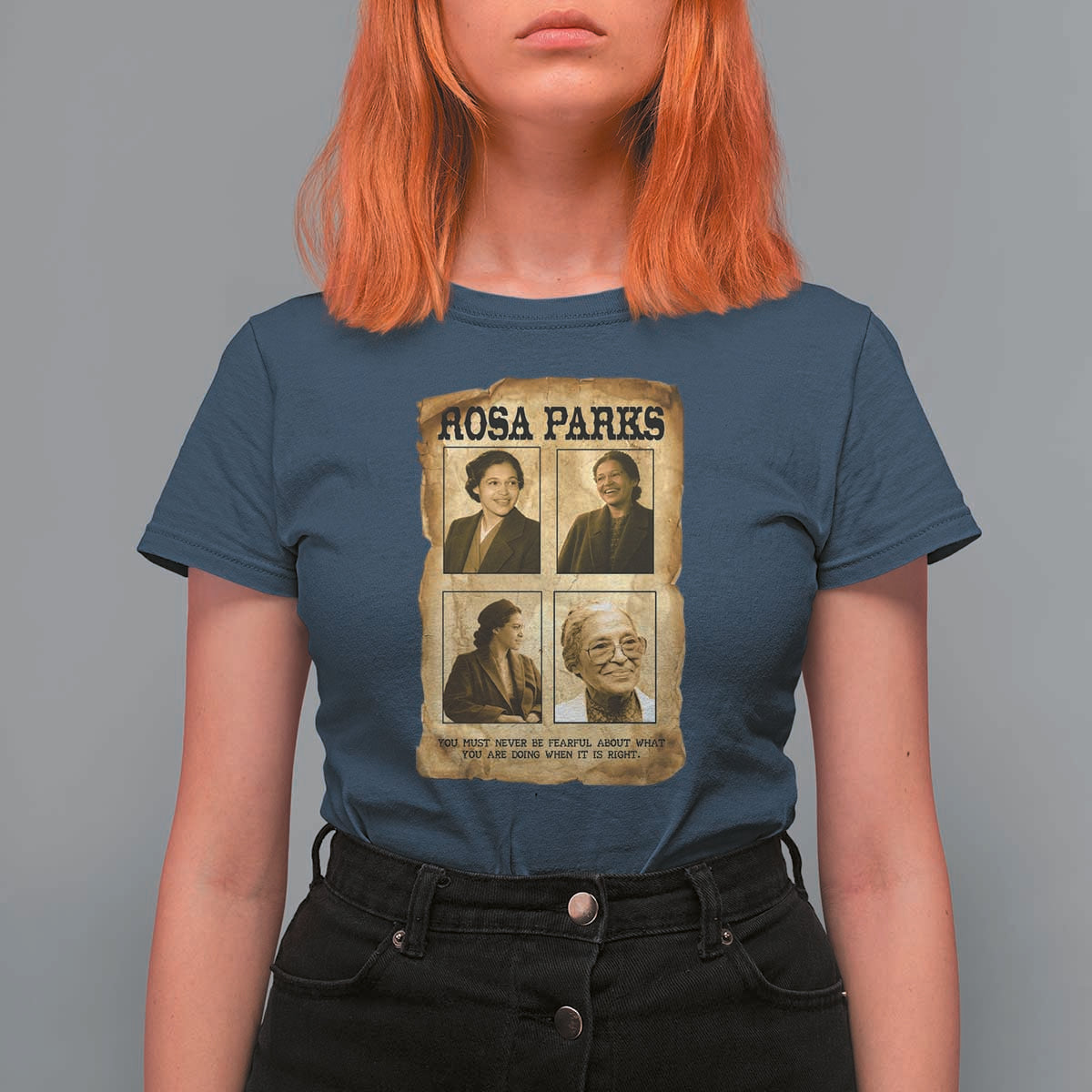 Vintage Rosa Parks T Shirt For Women Courage And Justice Quote