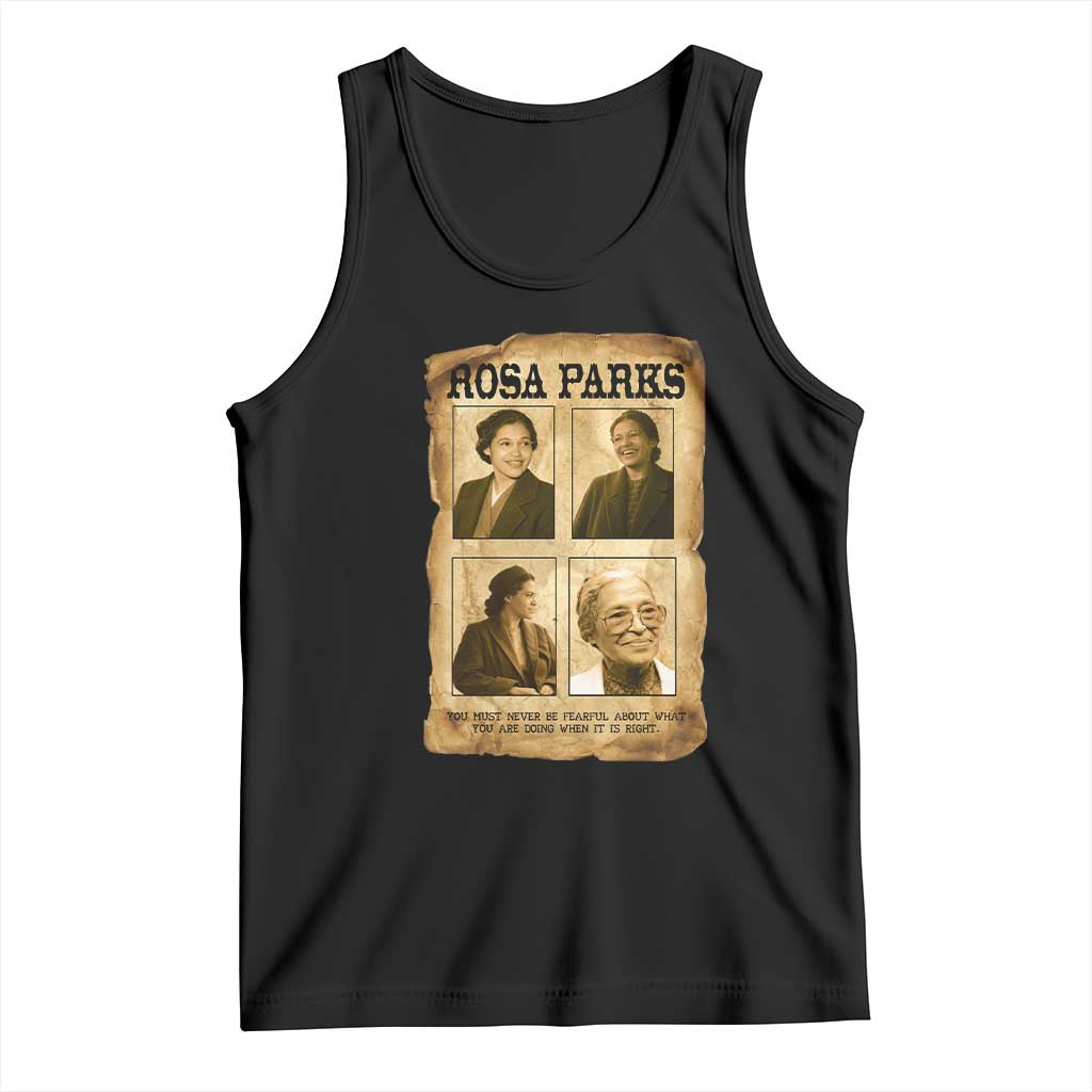 Vintage Rosa Parks Tank Top Courage And Justice Quote