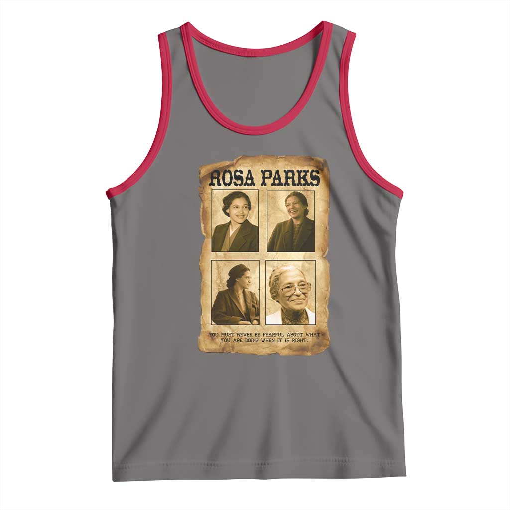 Vintage Rosa Parks Tank Top Courage And Justice Quote