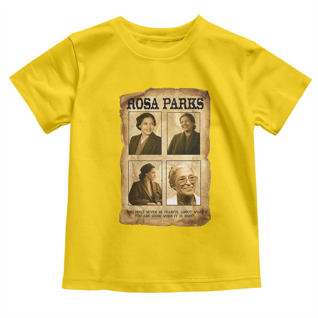 Vintage Rosa Parks Toddler T Shirt Courage And Justice Quote