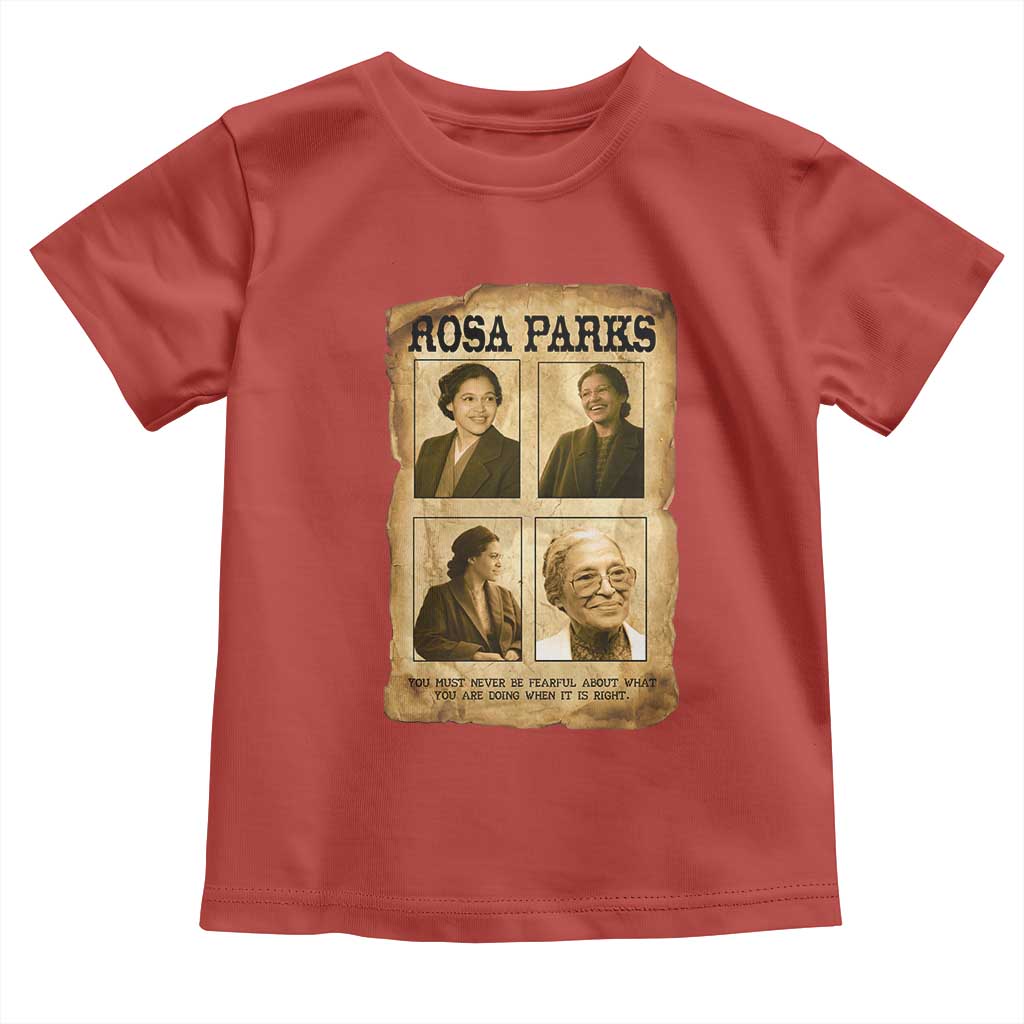 Vintage Rosa Parks Toddler T Shirt Courage And Justice Quote