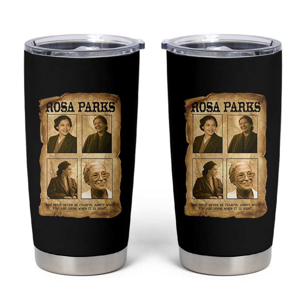 Vintage Rosa Parks Tumbler Cup Courage And Justice Quote