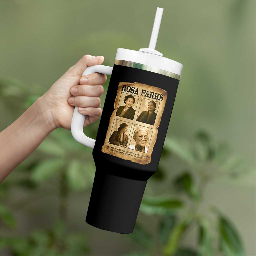 Vintage Rosa Parks Tumbler With Handle Courage And Justice Quote