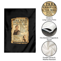 Vintage Newspaper Rosa Parks Garden Flag One Person Can Change The World Quote