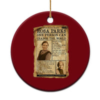 Vintage Newspaper Rosa Parks Ceramic Ornament One Person Can Change The World Quote