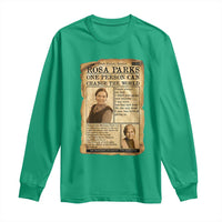 Vintage Newspaper Rosa Parks Long Sleeve Shirt One Person Can Change The World Quote