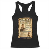 Vintage Newspaper Rosa Parks Racerback Tank Top One Person Can Change The World Quote