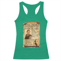Vintage Newspaper Rosa Parks Racerback Tank Top One Person Can Change The World Quote