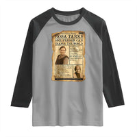 Vintage Newspaper Rosa Parks Raglan Shirt One Person Can Change The World Quote
