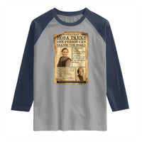 Vintage Newspaper Rosa Parks Raglan Shirt One Person Can Change The World Quote