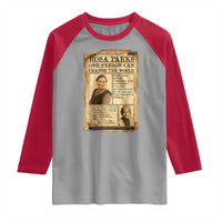 Vintage Newspaper Rosa Parks Raglan Shirt One Person Can Change The World Quote