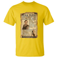 Vintage Newspaper Rosa Parks T Shirt One Person Can Change The World Quote
