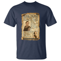 Vintage Newspaper Rosa Parks T Shirt One Person Can Change The World Quote