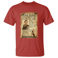 Vintage Newspaper Rosa Parks T Shirt One Person Can Change The World Quote