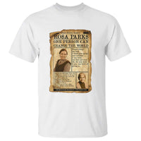 Vintage Newspaper Rosa Parks T Shirt One Person Can Change The World Quote
