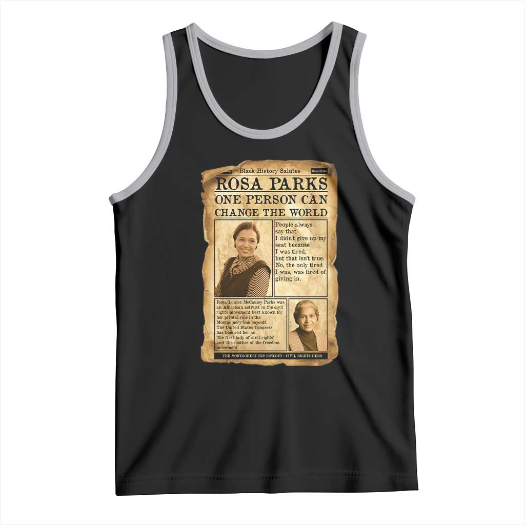 Vintage Newspaper Rosa Parks Tank Top One Person Can Change The World Quote