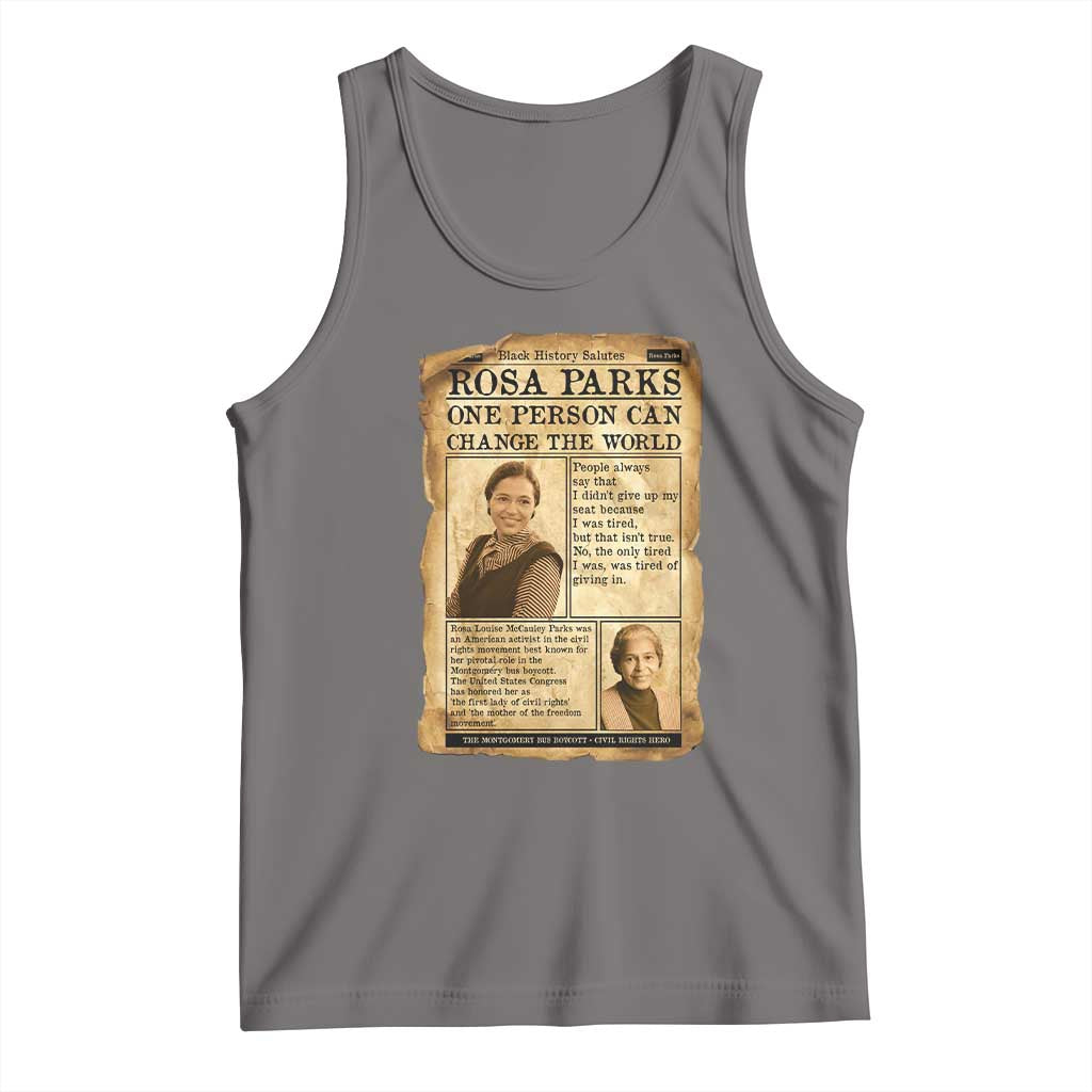 Vintage Newspaper Rosa Parks Tank Top One Person Can Change The World Quote