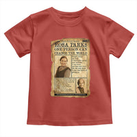 Vintage Newspaper Rosa Parks Toddler T Shirt One Person Can Change The World Quote