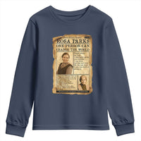 Vintage Newspaper Rosa Parks Youth Sweatshirt One Person Can Change The World Quote