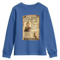 Vintage Newspaper Rosa Parks Youth Sweatshirt One Person Can Change The World Quote