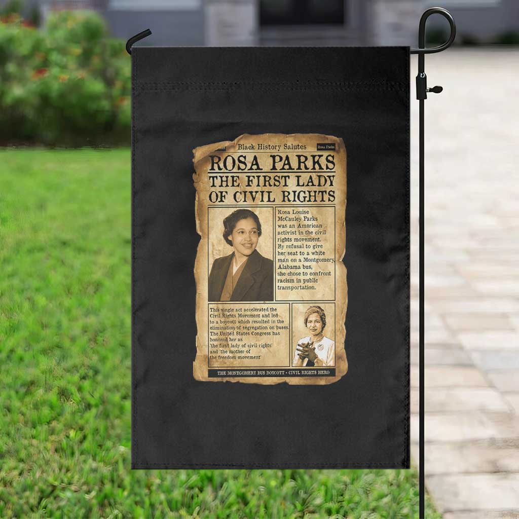 Vintage Newspaper Rosa Parks Garden Flag Civil Rights Hero