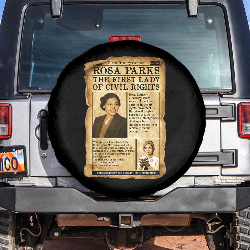 Vintage Newspaper Rosa Parks Spare Tire Cover Civil Rights Hero