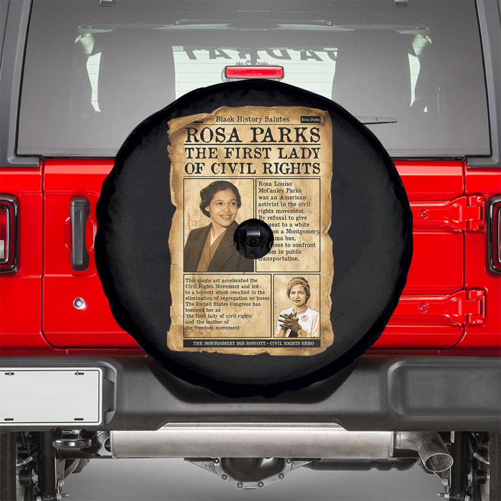 Vintage Newspaper Rosa Parks Spare Tire Cover Civil Rights Hero