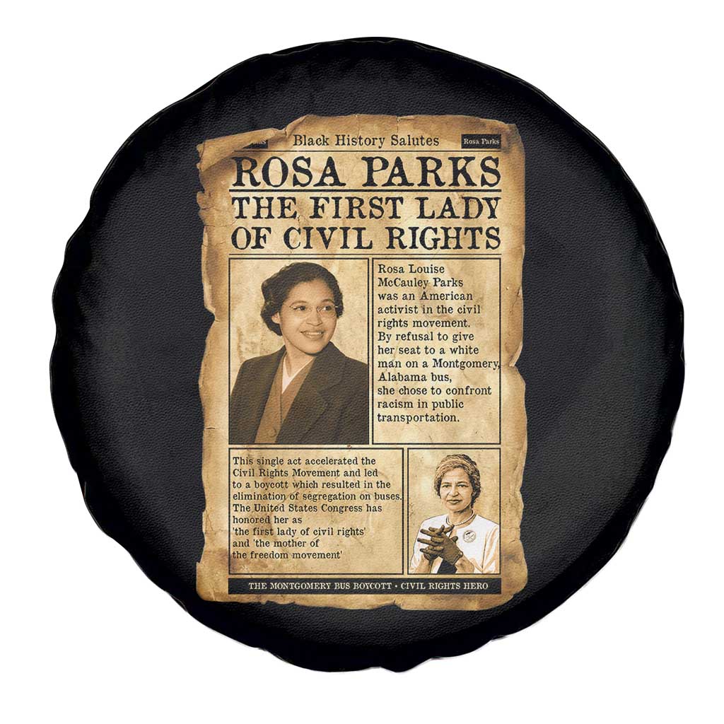 Vintage Newspaper Rosa Parks Spare Tire Cover Civil Rights Hero