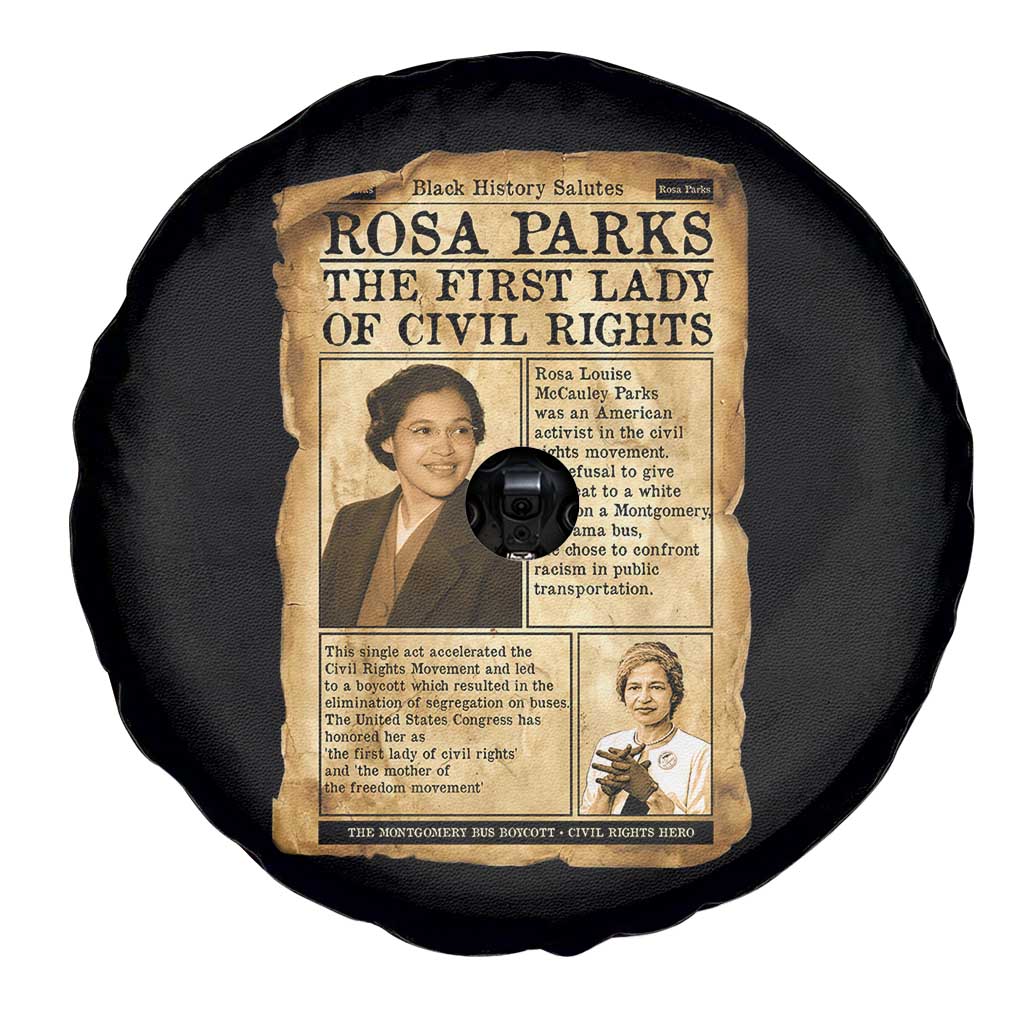 Vintage Newspaper Rosa Parks Spare Tire Cover Civil Rights Hero