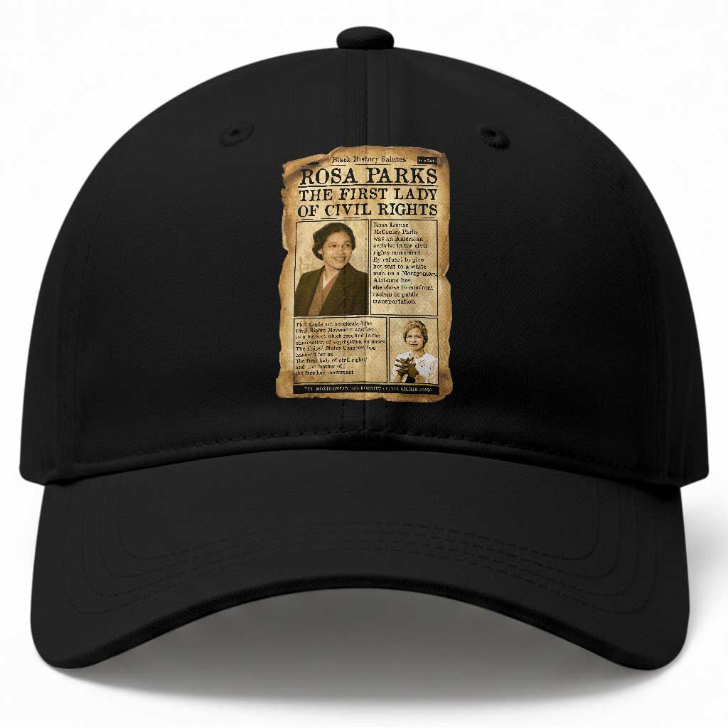 Vintage Newspaper Rosa Parks Baseball Cap Civil Rights Hero