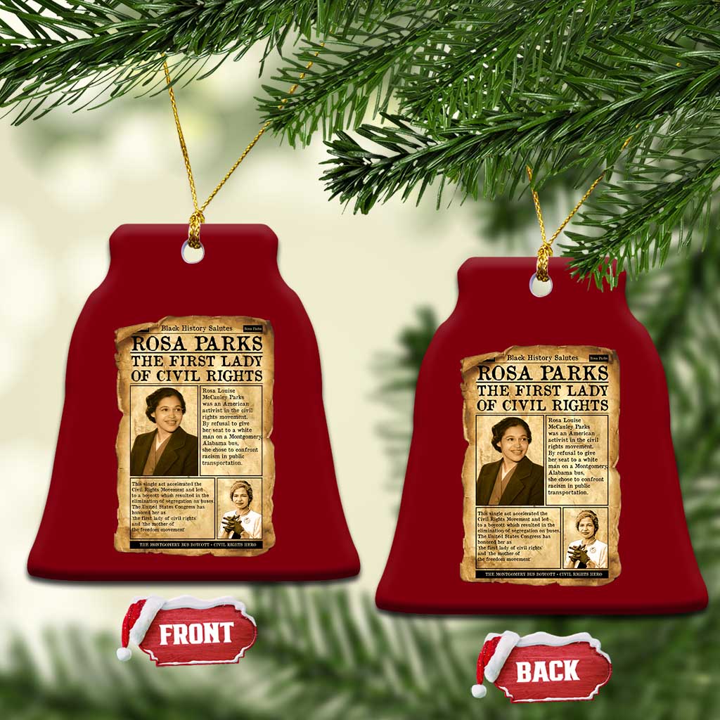 Vintage Newspaper Rosa Parks Ceramic Ornament Civil Rights Hero