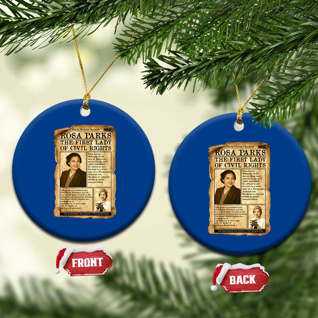 Vintage Newspaper Rosa Parks Ceramic Ornament Civil Rights Hero