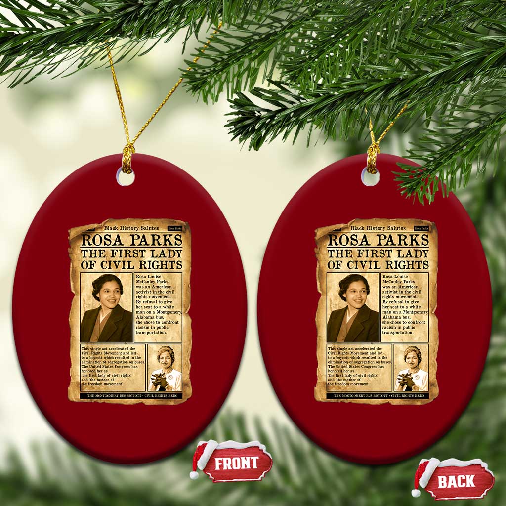 Vintage Newspaper Rosa Parks Ceramic Ornament Civil Rights Hero