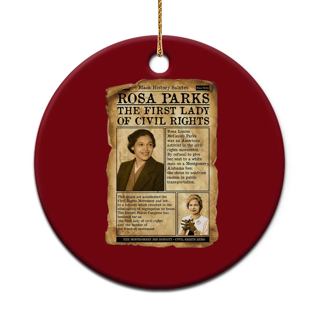 Vintage Newspaper Rosa Parks Ceramic Ornament Civil Rights Hero