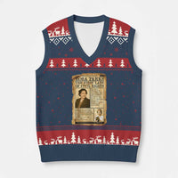 Vintage Newspaper Rosa Parks V-Neck Knit Sweater Vest Civil Rights Hero