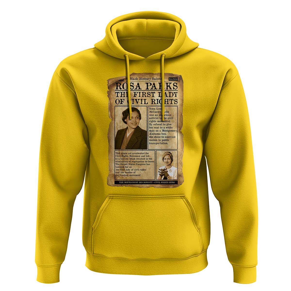 Vintage Newspaper Rosa Parks Hoodie Civil Rights Hero